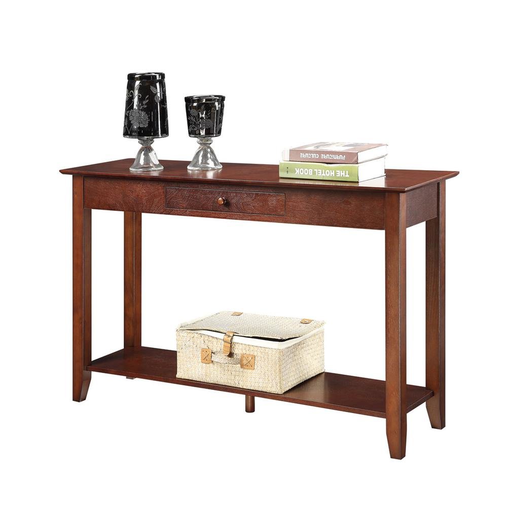 Elegant Console Table, Espresso, Drawer, Shelf, Versatile