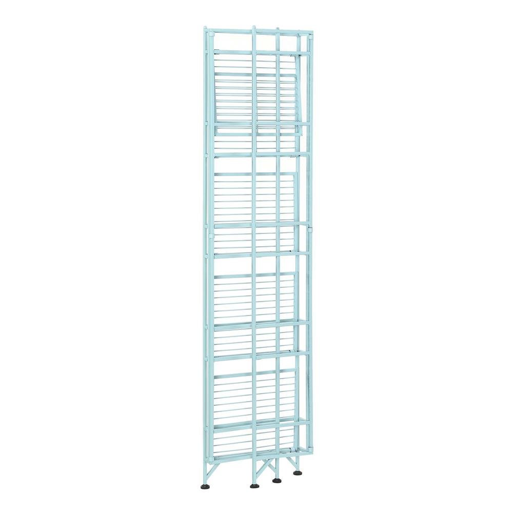 Folding Metal Shelf, Sea Foam, 5 Tier, Storage, Easy Assembly