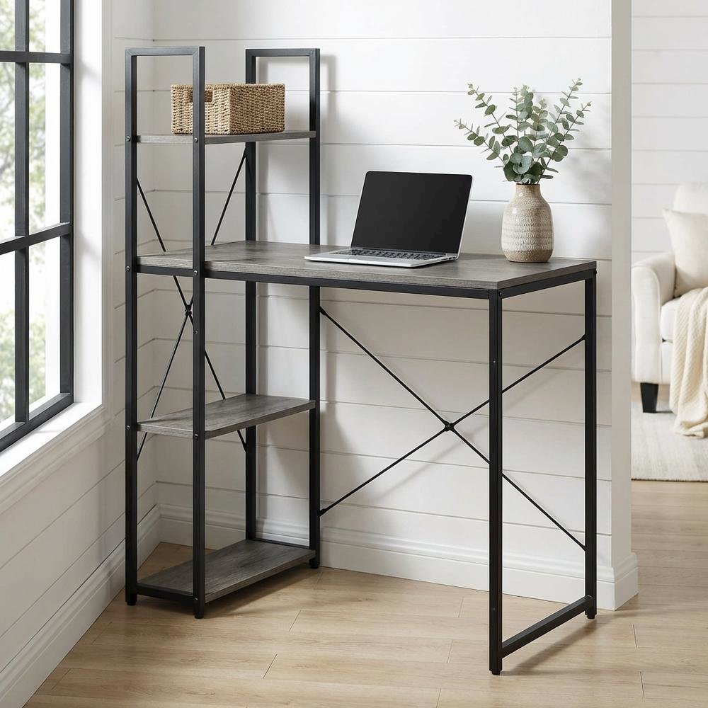 Multi-Functional Office Desk With Shelves For Organized Workspace