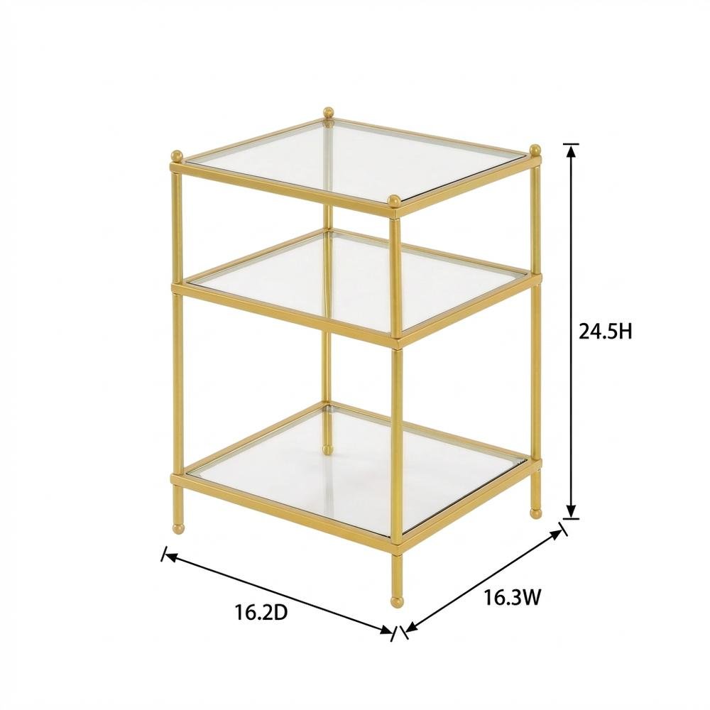 Wood Finish End Table with Smooth Surface and Sturdy Support