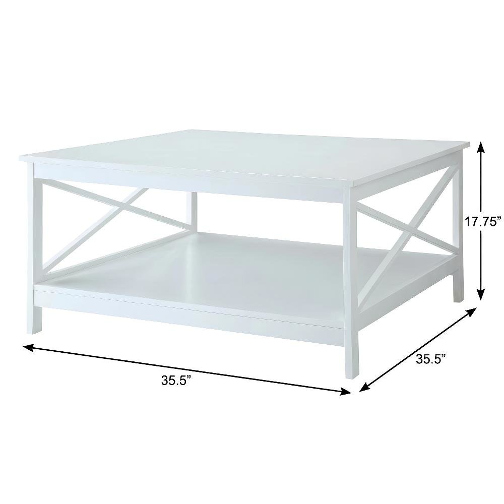 White MDF Square Coffee Table with Sturdy Construction and Modern Design