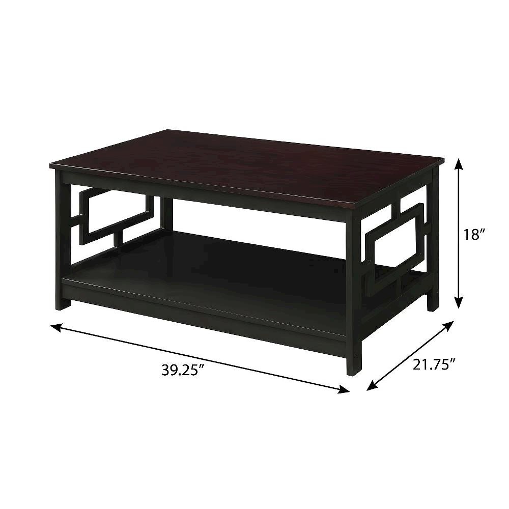 Espresso MDF Coffee Table with Shelf and Storage Space, Multi-Finish Options