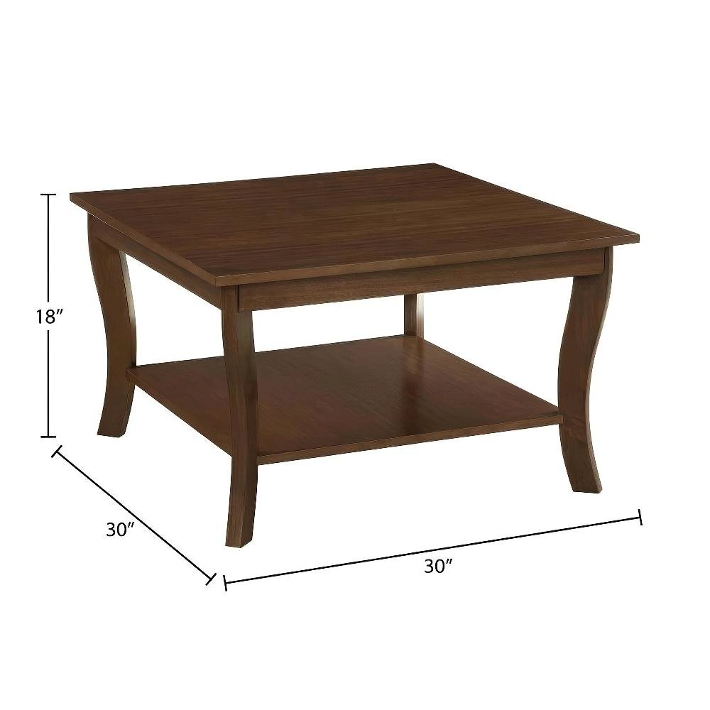 Espresso Coffee Table with MDF Construction and Square Design for Living Room