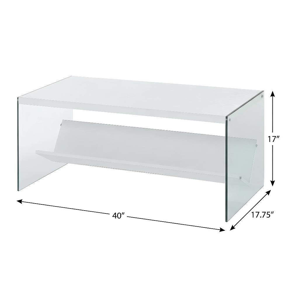 Glass Coffee Table with Shelf Contemporary Design and Sturdy Construction SKU