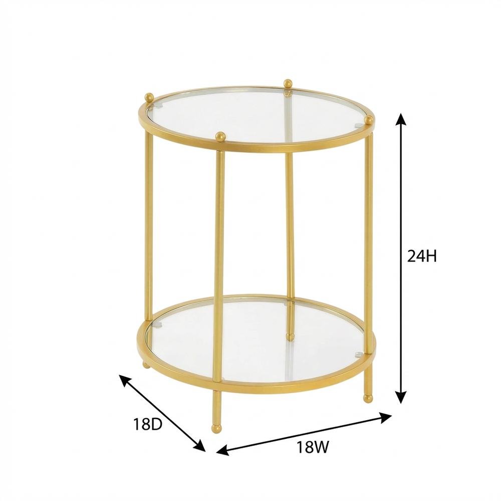Round Two-Tier End Table with Modern Design and Sturdy Frame