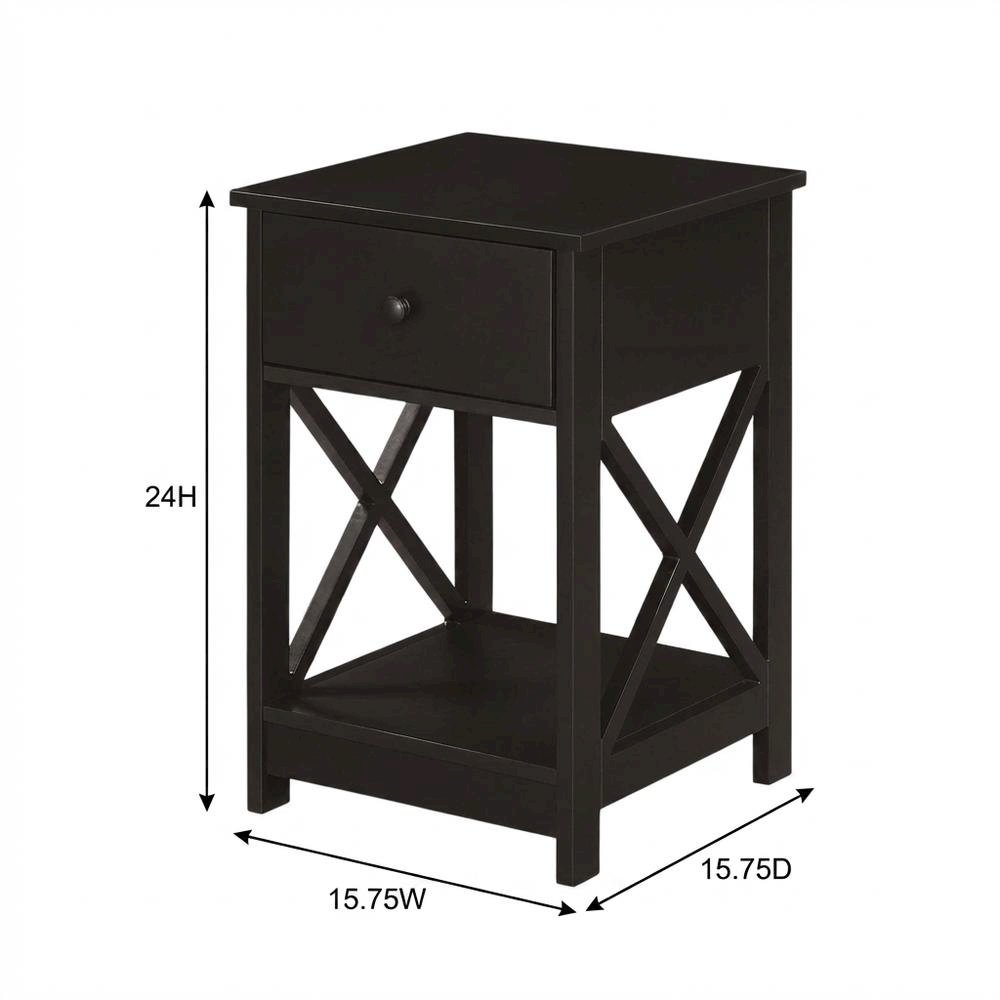 Espresso 1-Drawer End Table with Compact Square Design