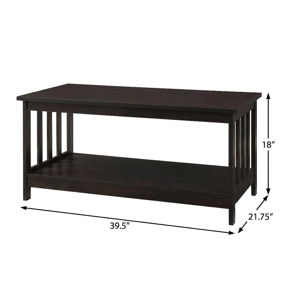 Espresso Coffee Table with MDF Top and Sturdy Frame for Living Room Use