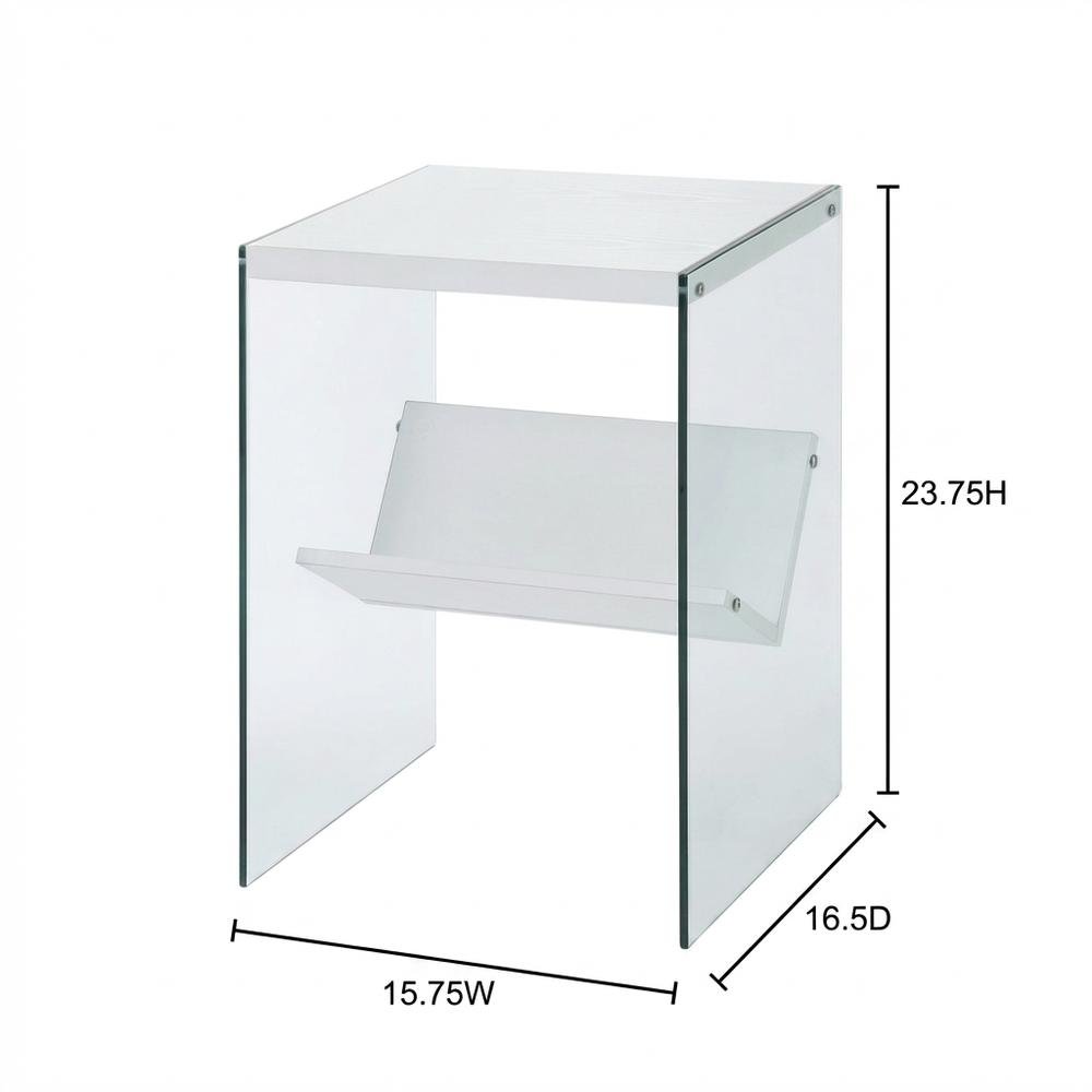 Black Wood End Table with Storage Shelf and Modern Design