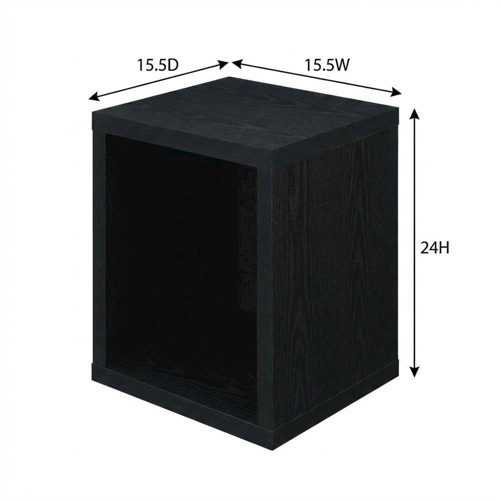 Black end table with shelf for versatile living space use