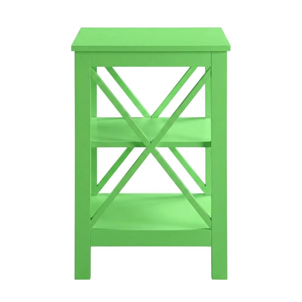 Lime End Table with Shelves in Transitional Coastal Style