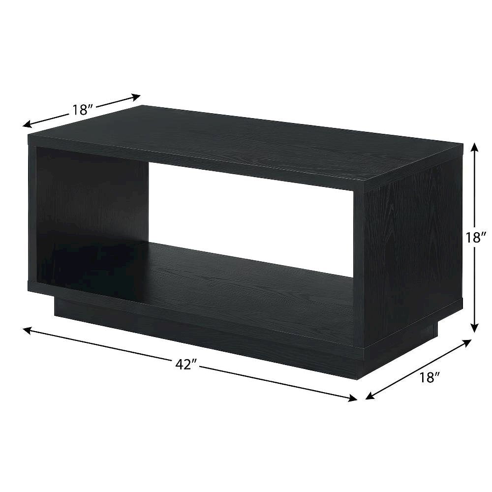 Black Honeycomb Particle Board Coffee Table with Storage Surface