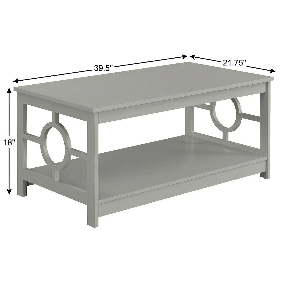Gray Coffee Table with Round Particle Board Top and Melamine Finish