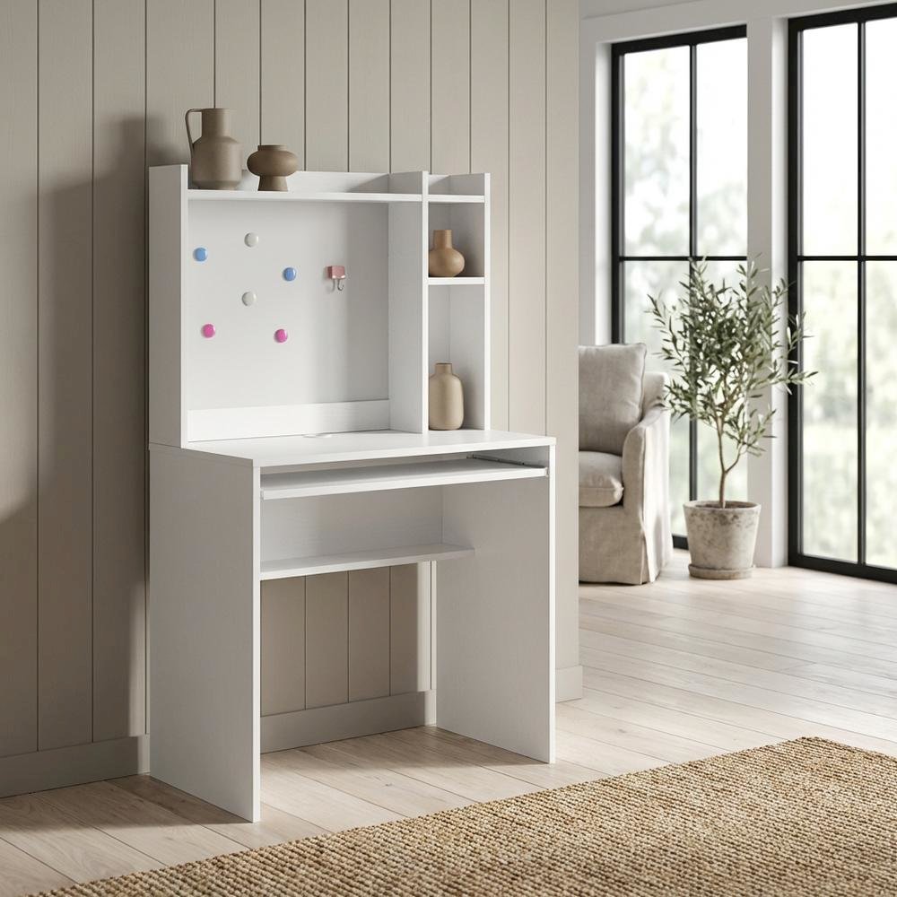 Contemporary Student Desk, Magnetic Bullet, Board And Shelves For Study Space