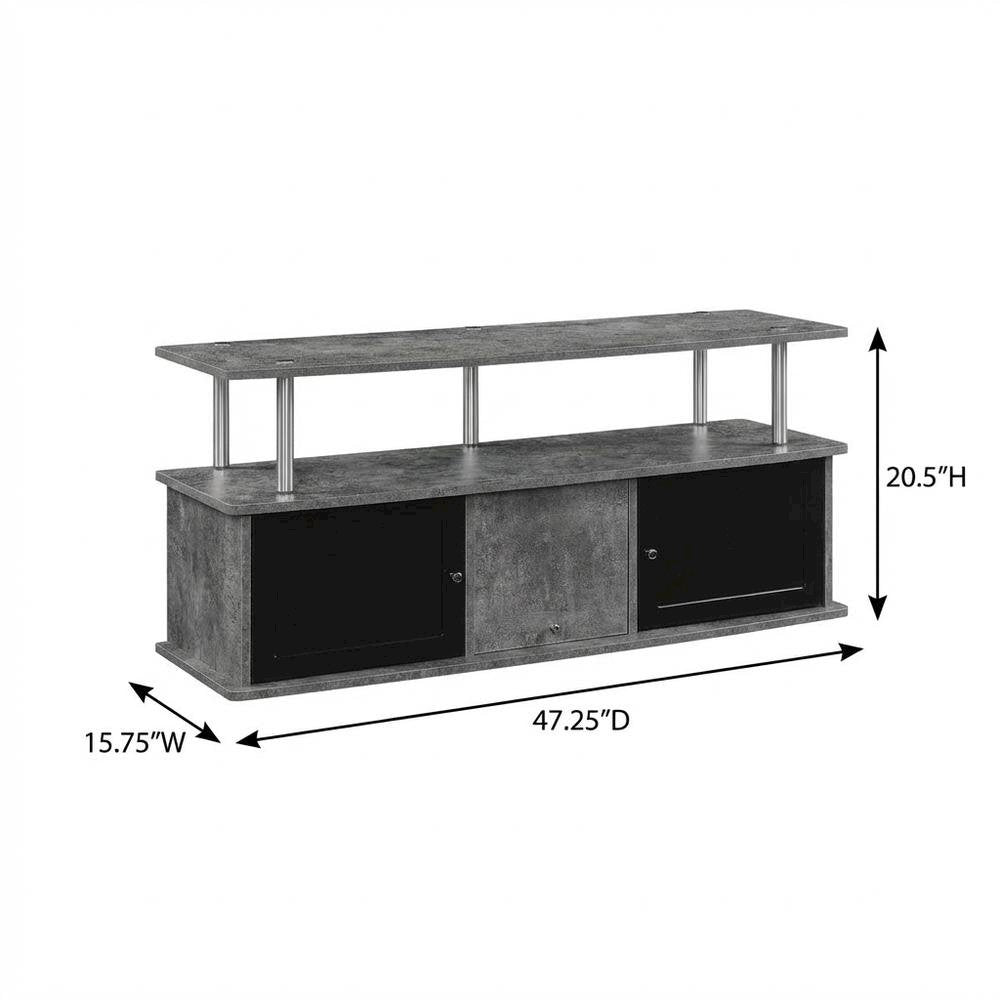 Gray TV Stand with 3 Storage Cabinets and Shelf for Up to 55-Inch TVs
