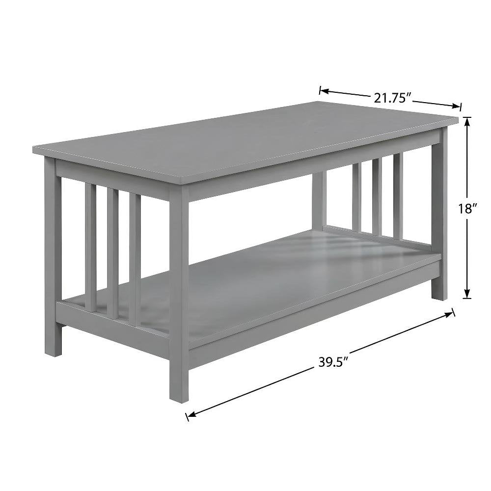 Gray Coffee Table MDF Construction with Sturdy Design and Modern Style