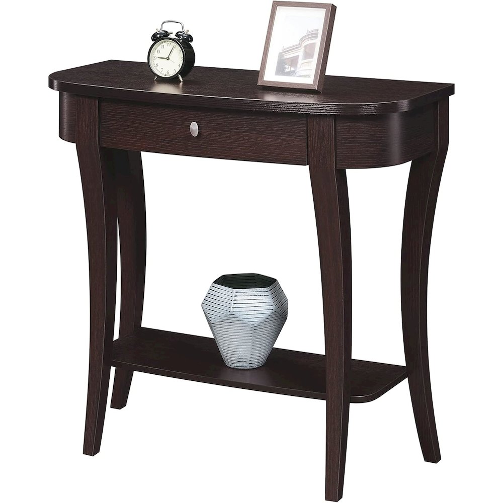 Entry Console Table, Espresso, Drawer, Shelf, Sophisticated