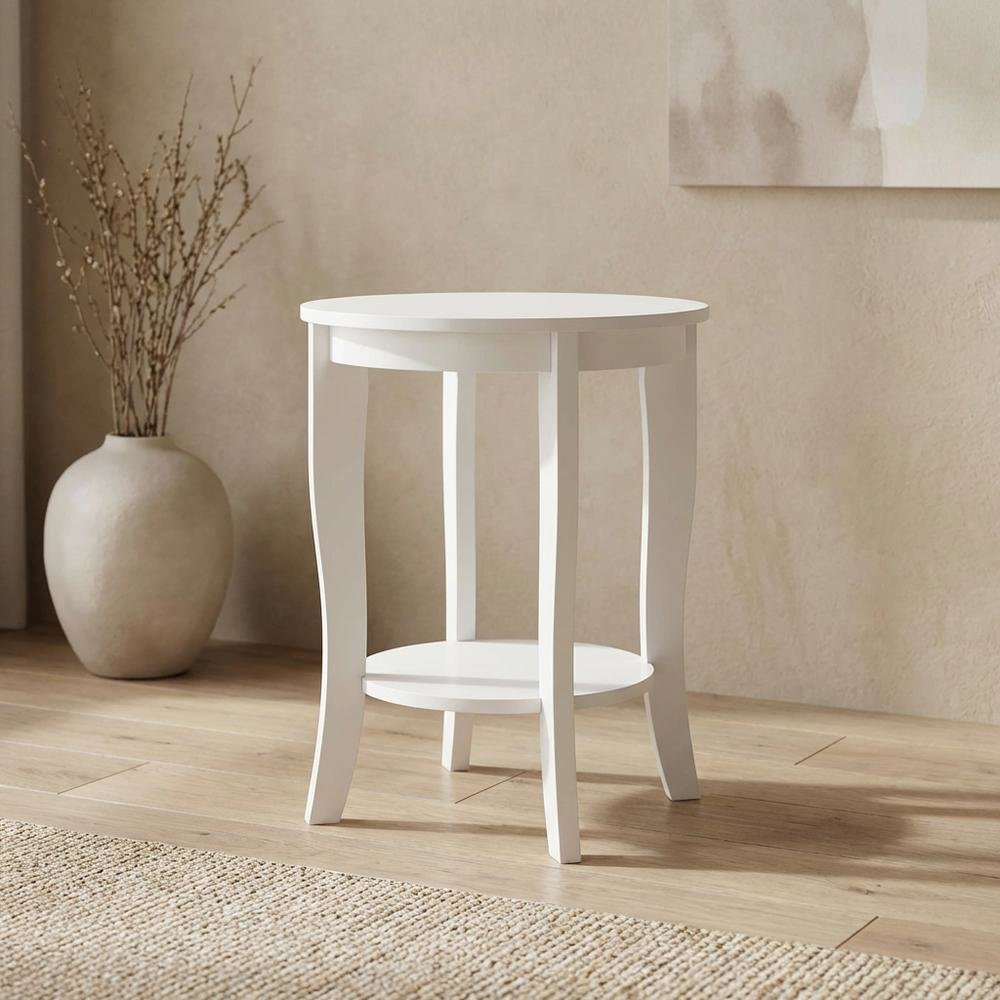 Round End Table with Smooth Surface and Compact Design