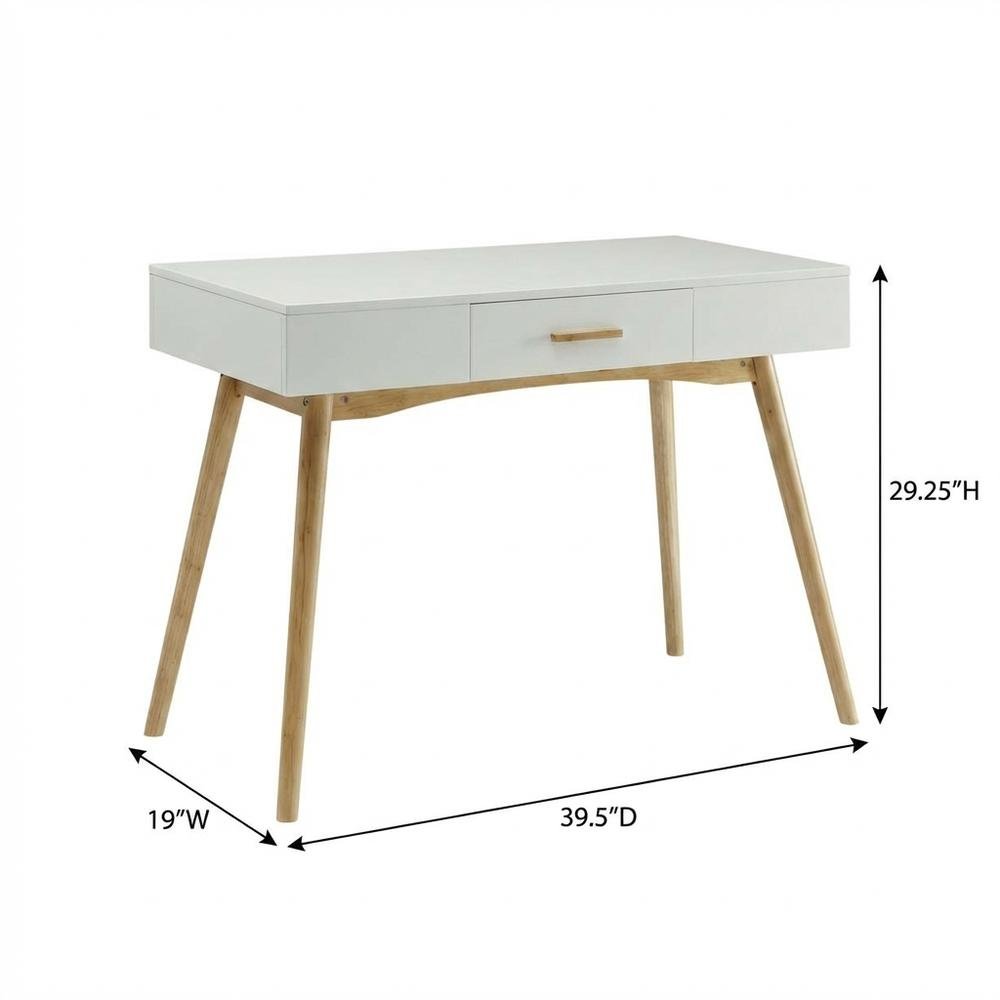 Rubberwood Desk With Bamboo Handle And Piano Finish For Modern Office Spaces