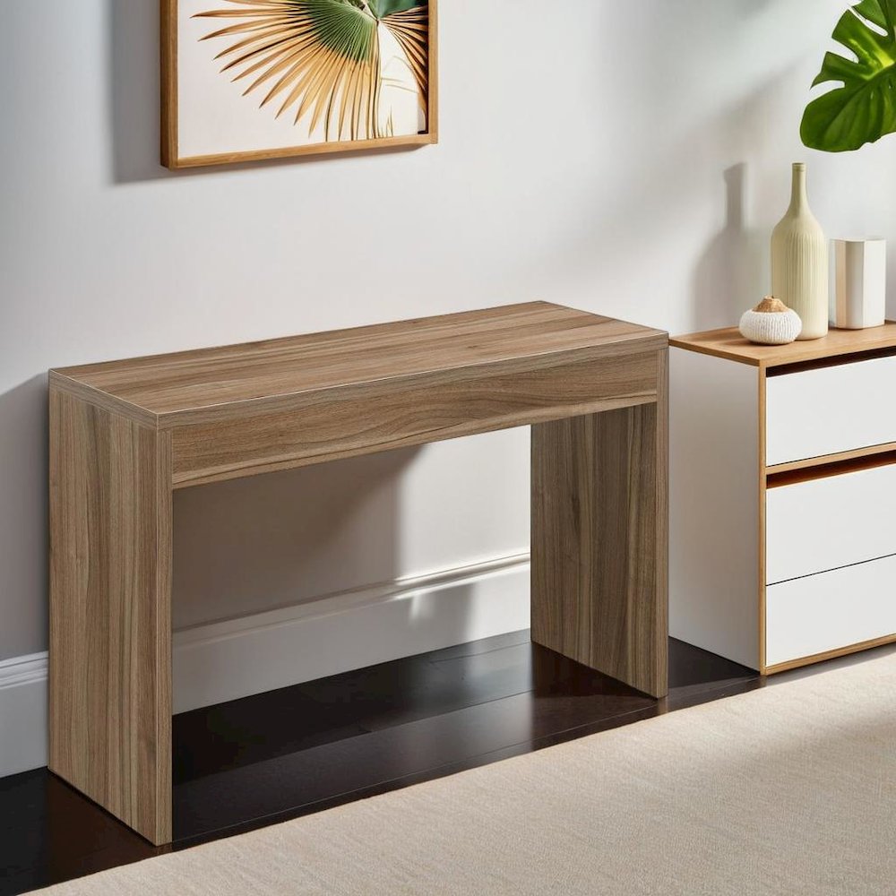 Brown Console Table with Storage and Practical Design for Living Room