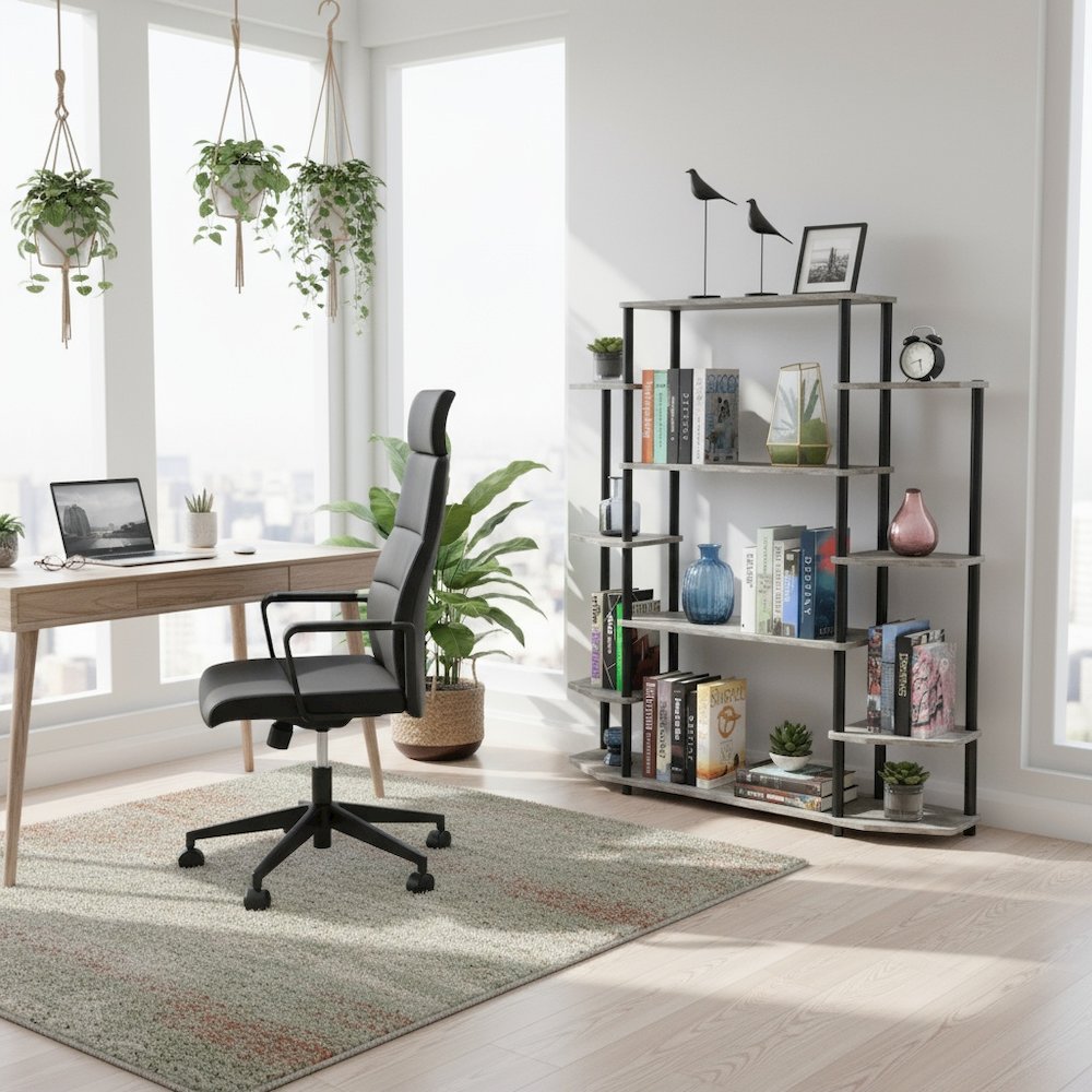 Wall Unit Bookshelf with 10 Tiers, Multi-Color, No Tools Required