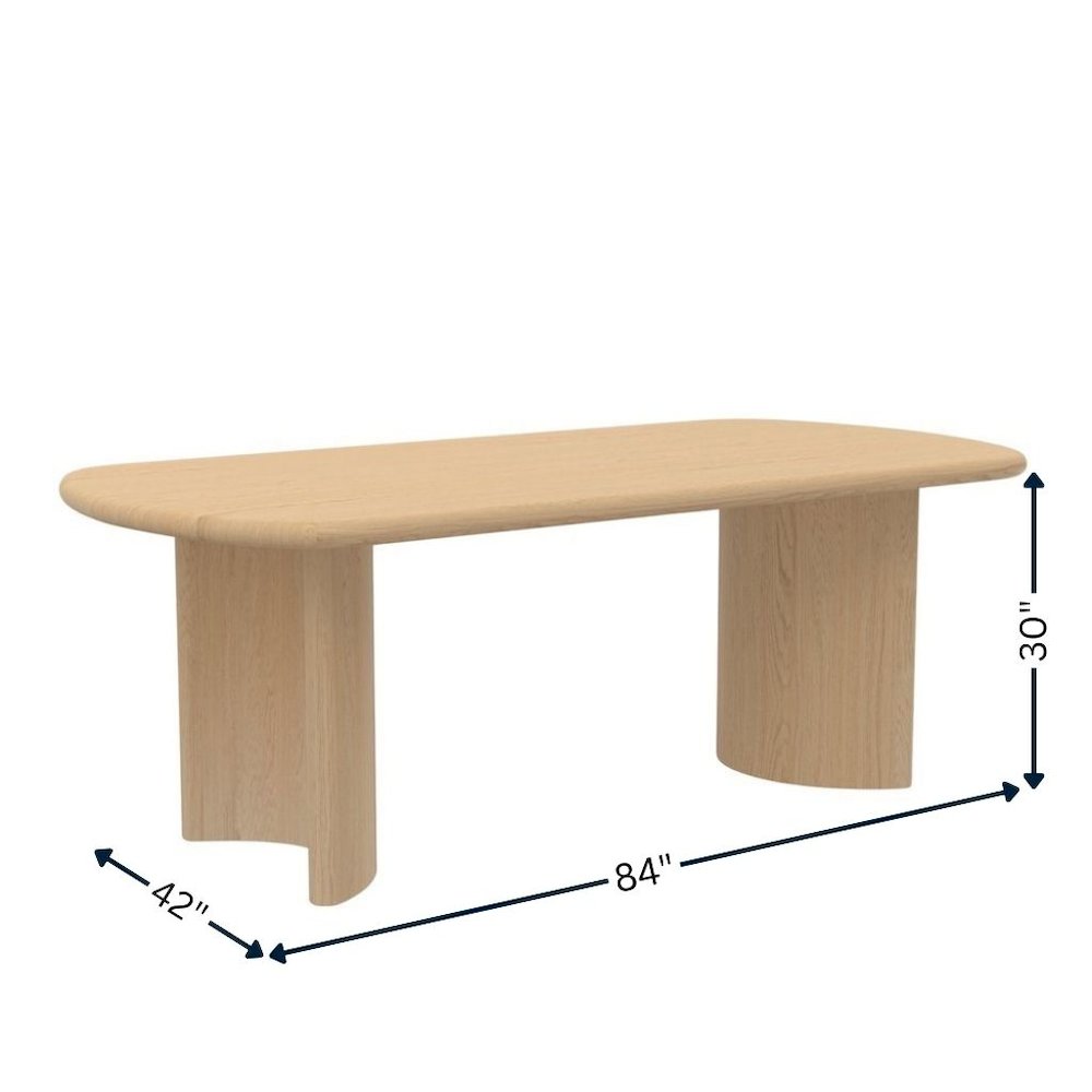 Dining Table Light Oak Modern Design Single Piece Sturdy Construction