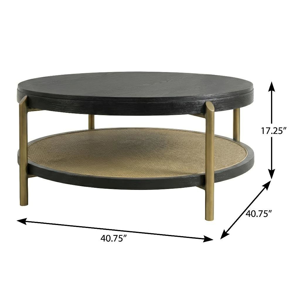 3-Piece Black Round Coffee and End Table Set with Sturdy Frame