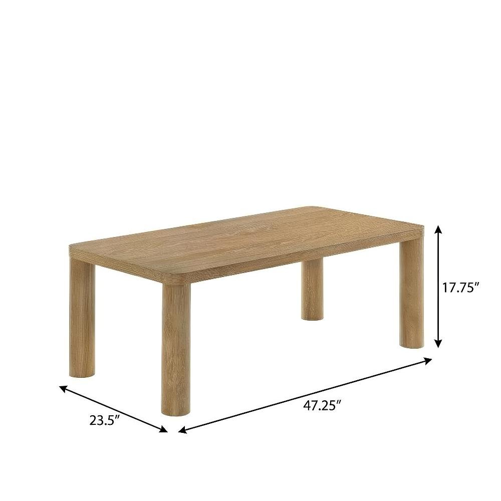 Light Oak 3-Piece Coffee Table Set with Rectangular Top and End Tables