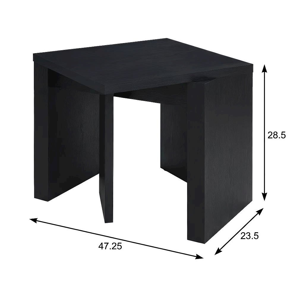 Black 2-Piece Lift Top Coffee and End Table Set, Casters, Contemporary Design