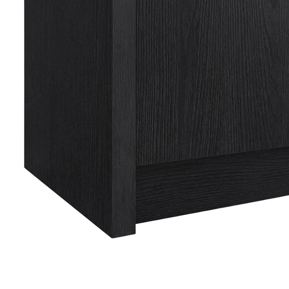 Black 78-Inch TV Stand with Engineered Wood Media Console and Contemporary Style