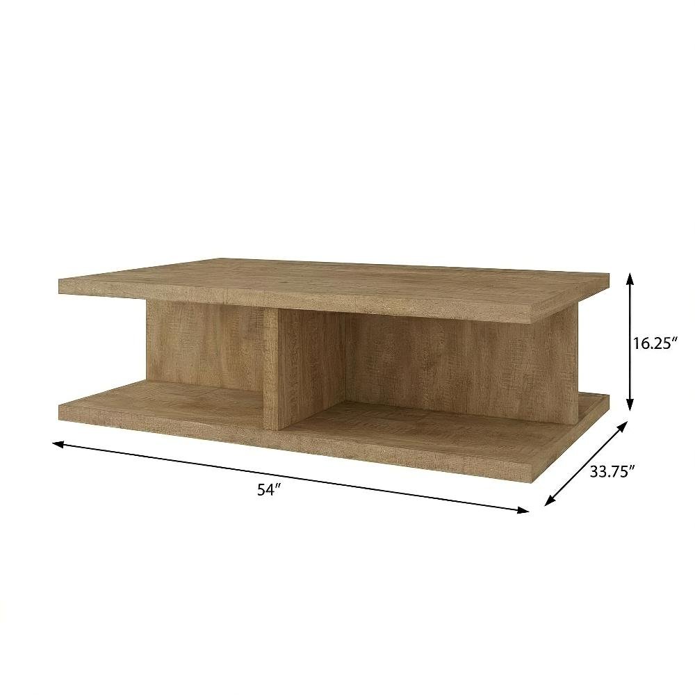 3-Piece Living Room Table Set in Mango with Rectangular Coffee and End Tables