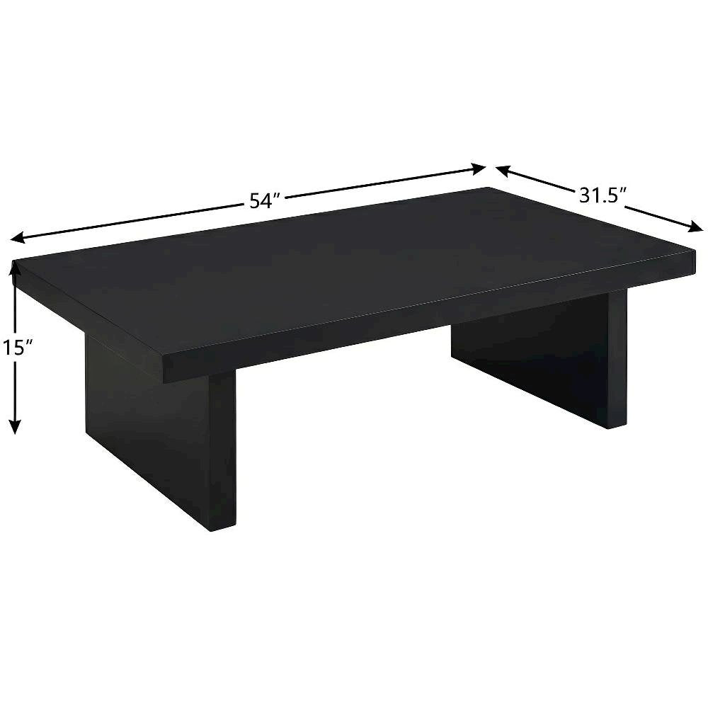Rectangular Black Engineered Laminate Coffee Table with Contemporary Design