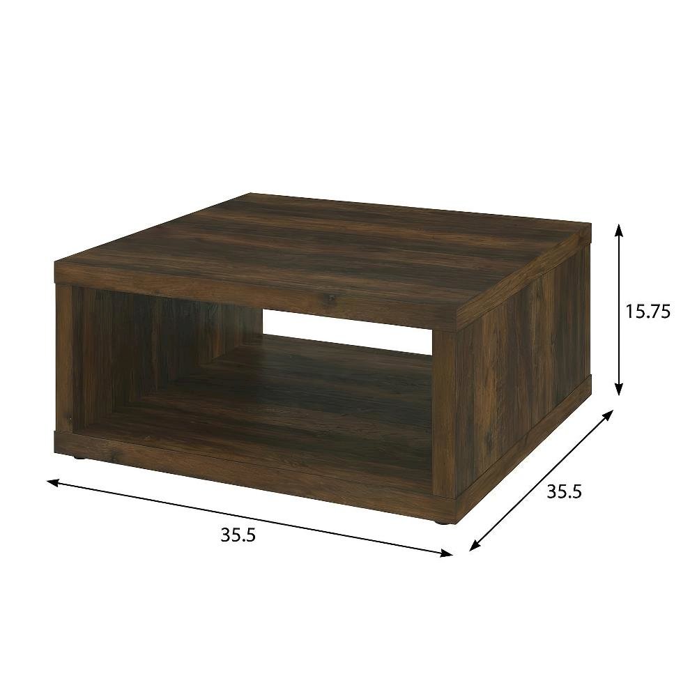 Dark Pine 3-Piece Coffee and End Table Set with Plastic Glide, Farmhouse Style