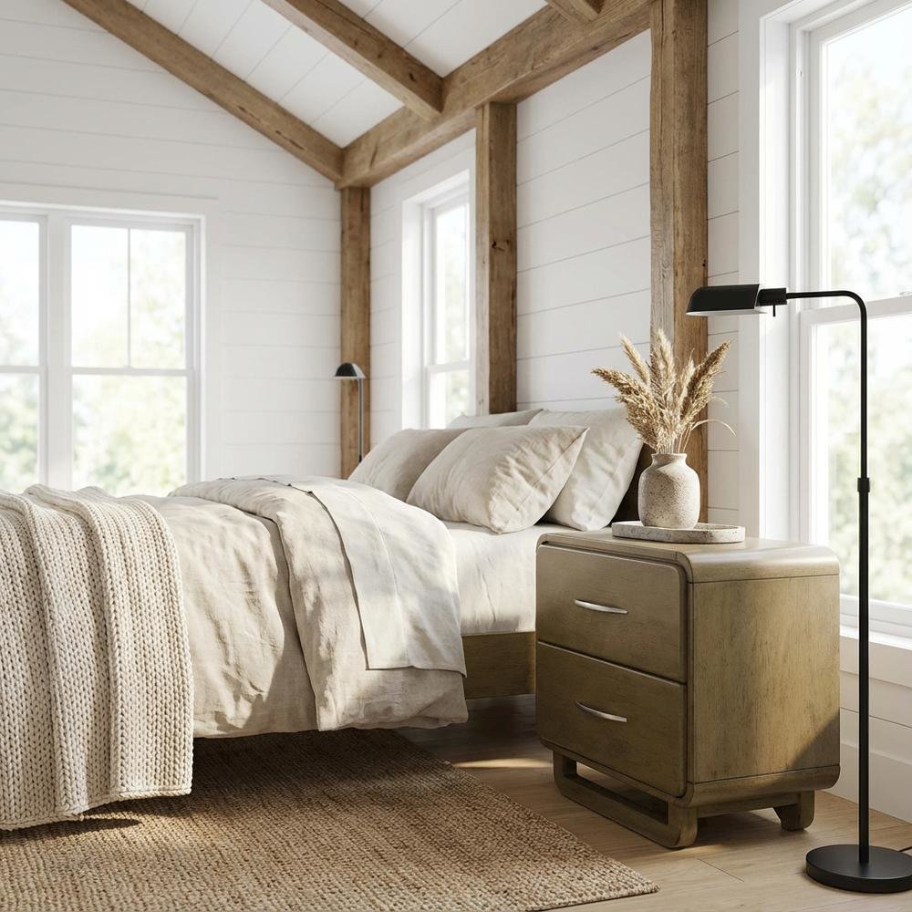Nutmeg Bedroom Nightstand with 2 Drawers and Transitional Style