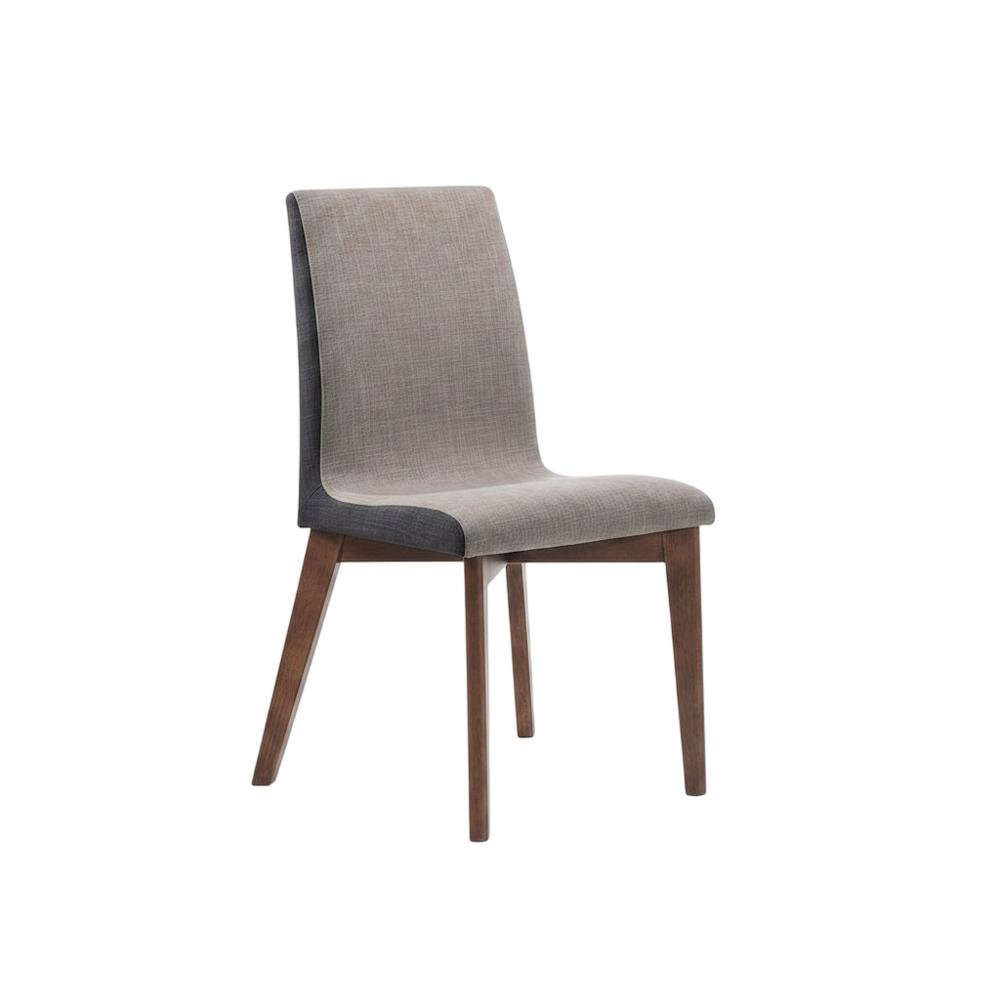 Mid-Century Modern Upholstered Dining Chair with Wood Legs, Set of 2