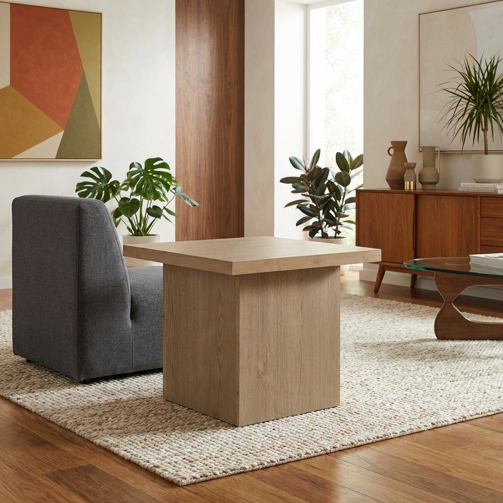 Latte, End Side Table, Square Shape, 100 lbs Weight Capacity