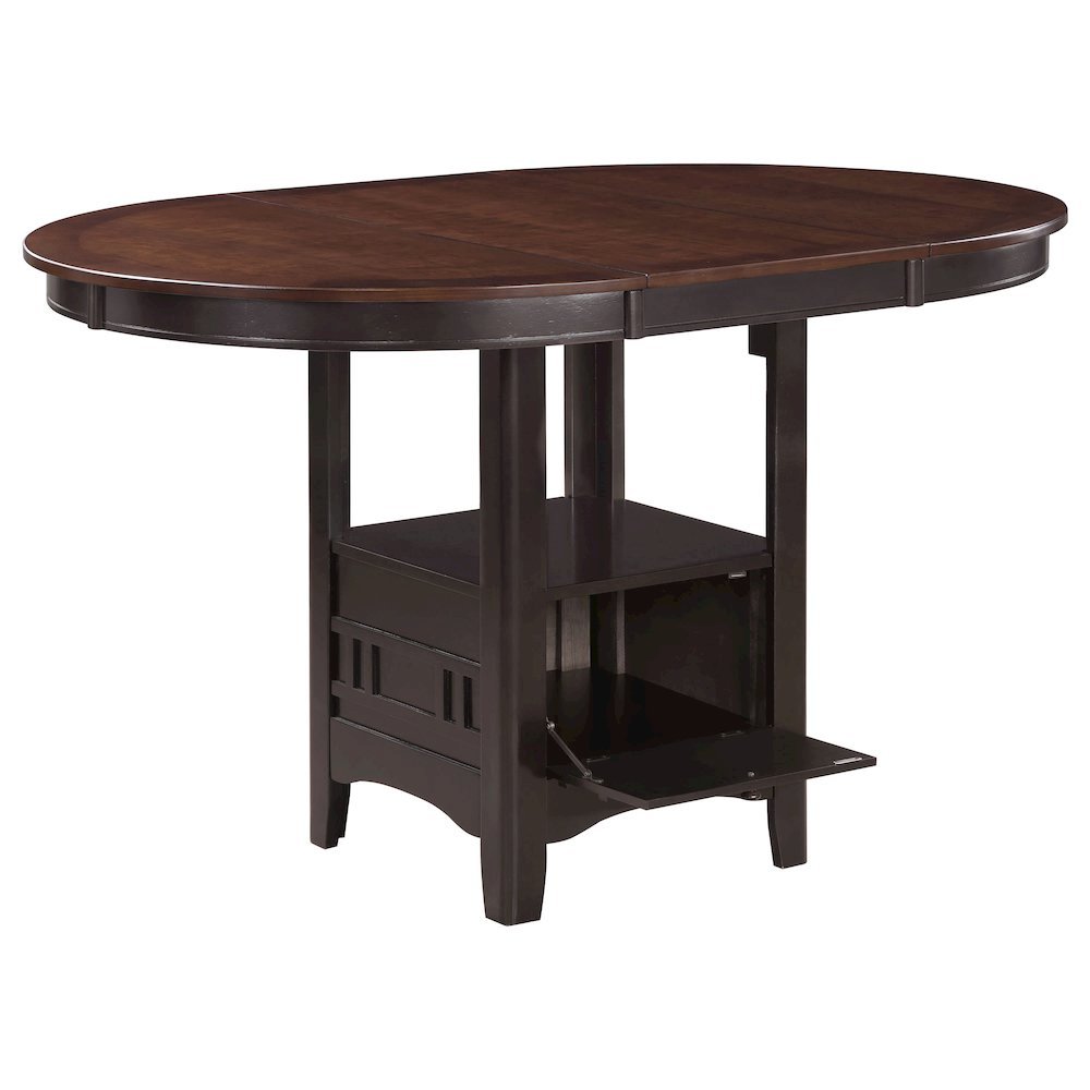 5-Piece Counter Height Dining Set, Light Chestnut Wood, Oval Table