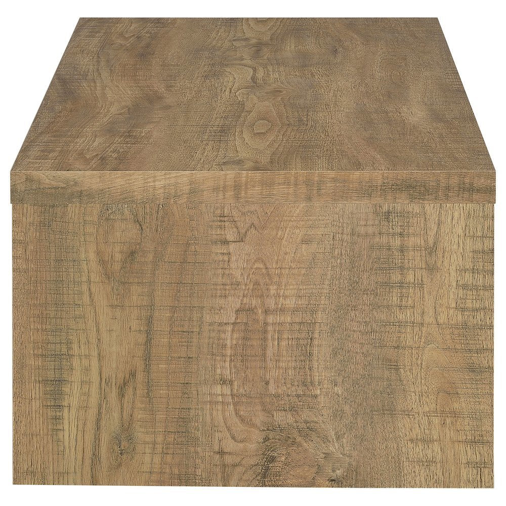 Modern Rectangular Wood Coffee Table in Mango Finish for Living Room
