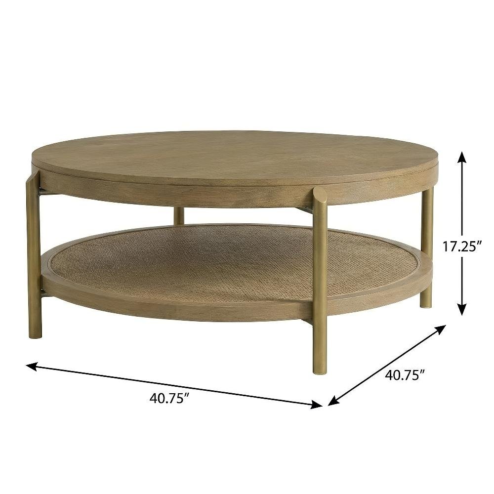 Round Sand Wash Coffee and End Table Set 2-Piece with Durable Surface