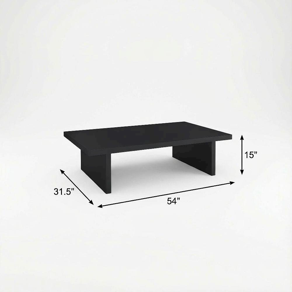Black 3-Piece Rectangular Coffee and End Table Set with Plastic Glide