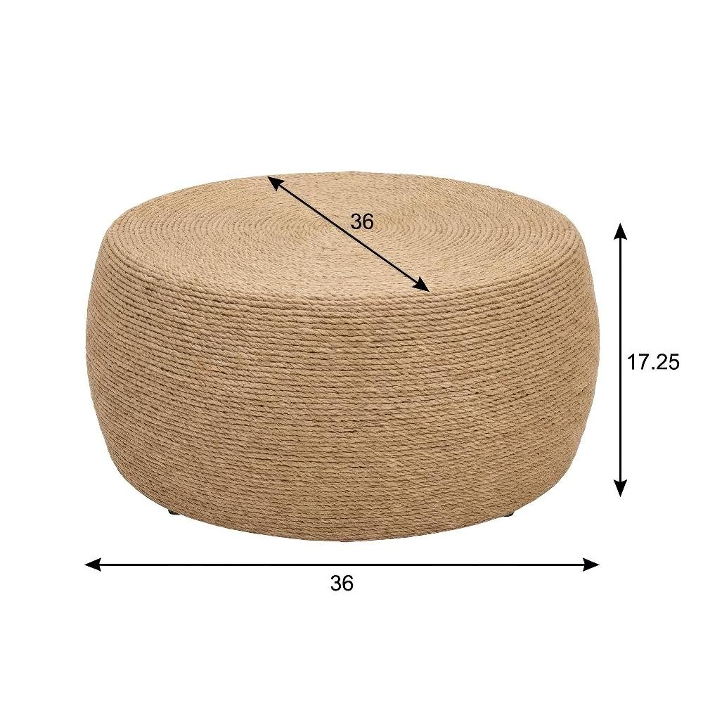 Neutral Rattan 3-Piece Coffee and End Table Set with Round Tops Coastal Style