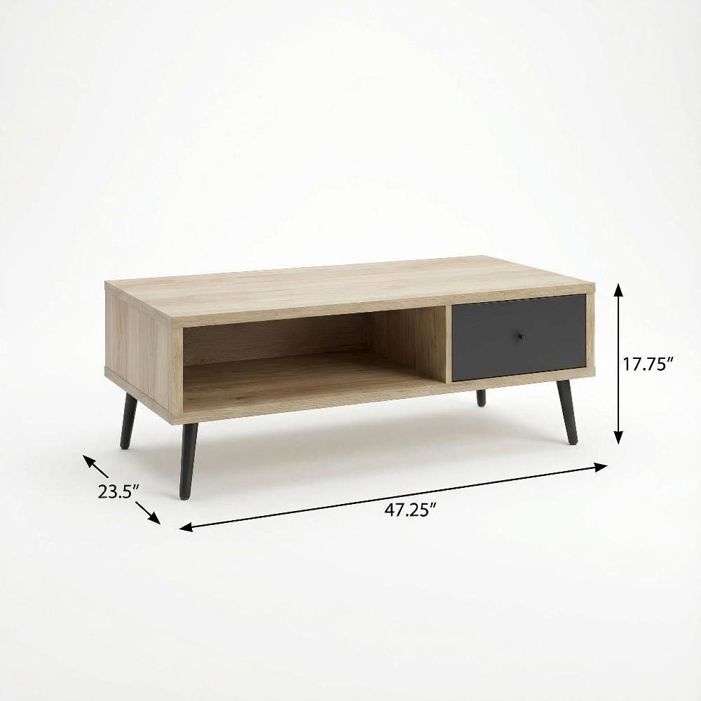 Distressed Pine 3-Piece Coffee, End Table Set with Rectangular Shape