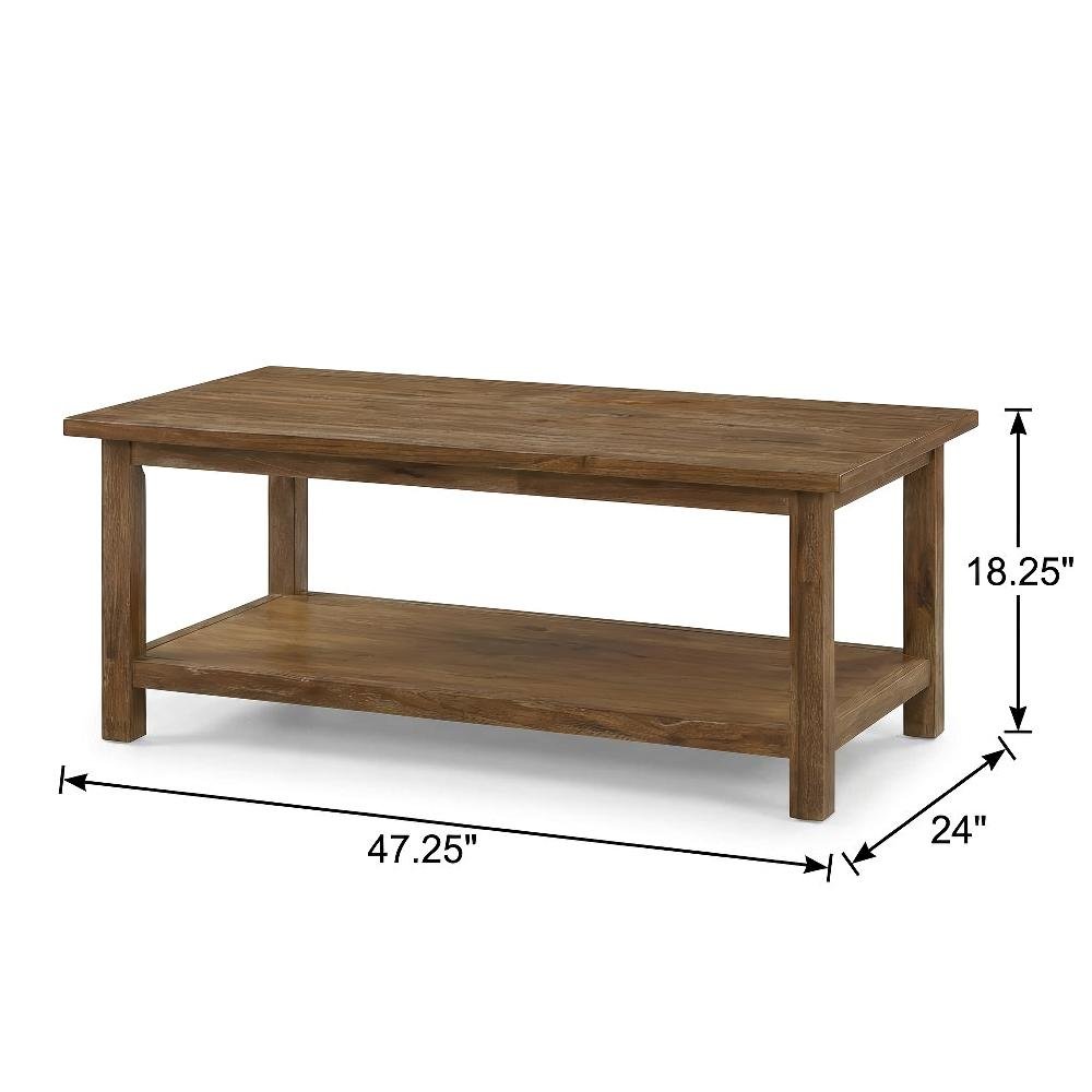 Distressed 3-Piece Living Room Table Set, Rectangular Coffee and End Tables
