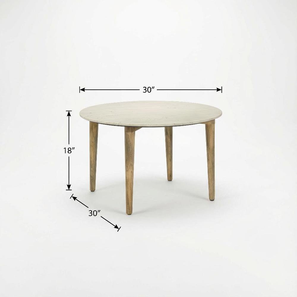 White 3-Piece Round Coffee and End Table Set with Transitional Style