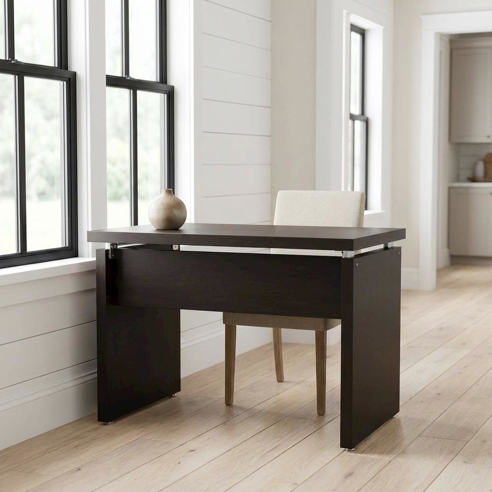 Brown Engineered Wood Writing Desk With Rectangular Shape And Transitional Style
