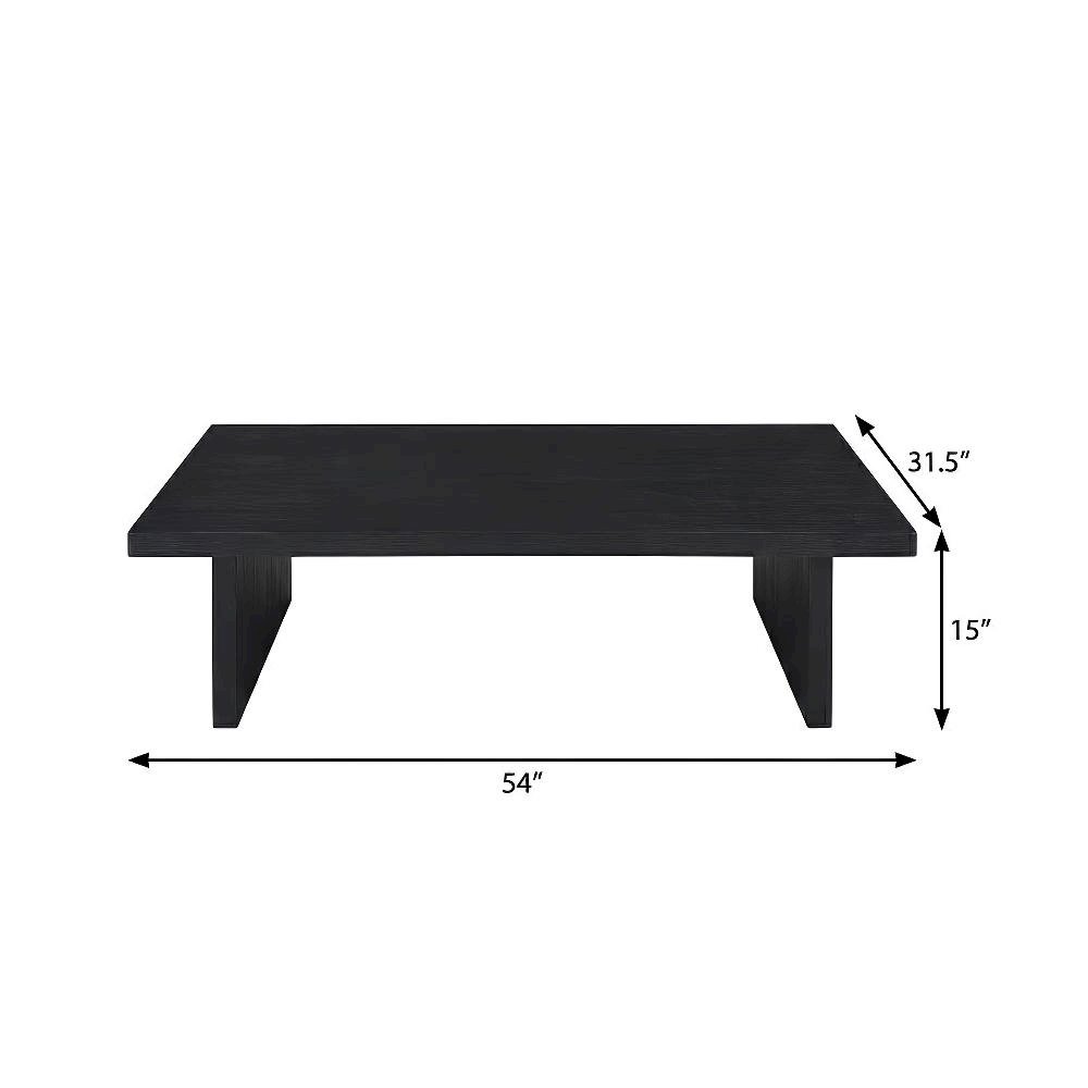 Black 2-Piece Rectangular Table Set with Contemporary Design and Durable Glide