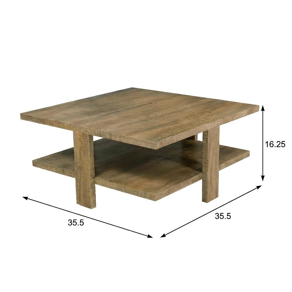 Round Mango Brown Coffee and End Table Set 2-Piece with Farmhouse Style
