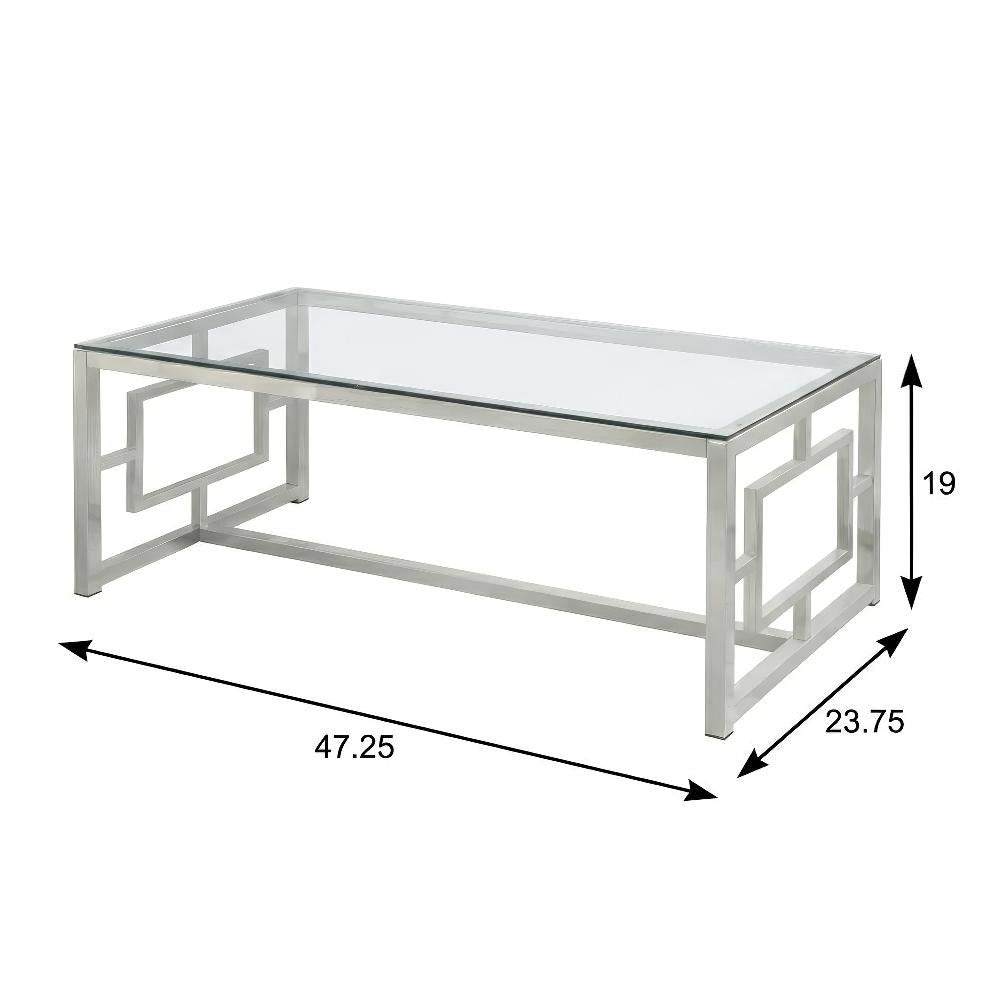 2-Piece Rectangular Living Room Table Set, Plastic Glides, Contemporary Design