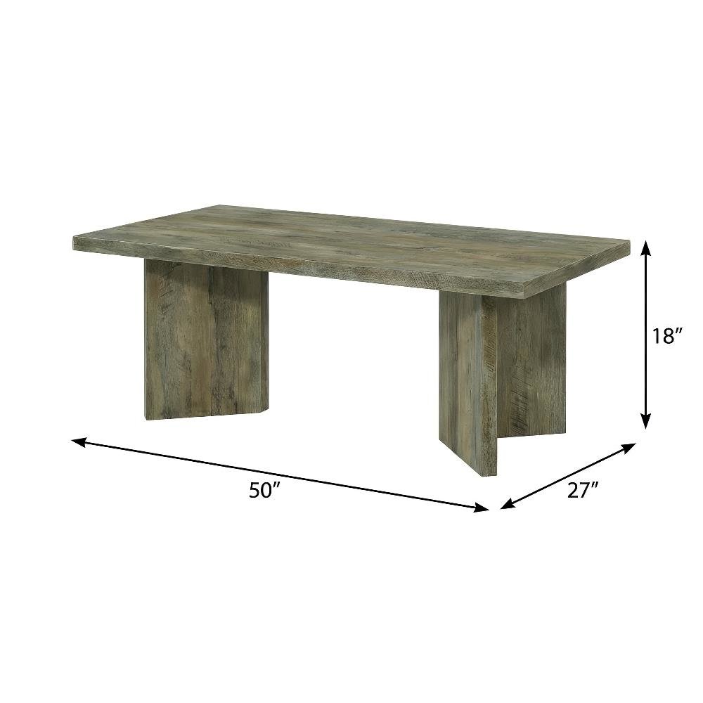 Mango Brown 3-Piece Coffee and End Table Set with Rectangular Farmhouse Design