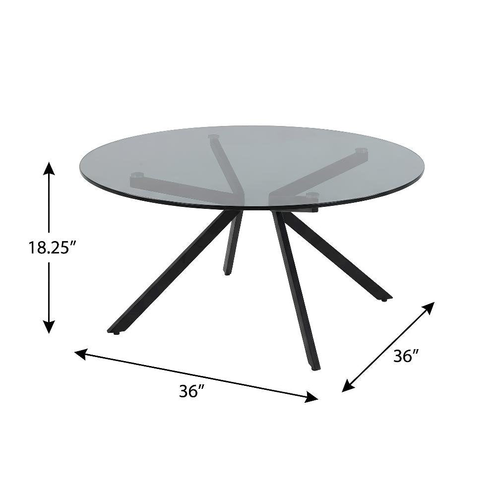 Gray Round 3-Piece Coffee, End Table Set with Plastic Glide, Contemporary Style