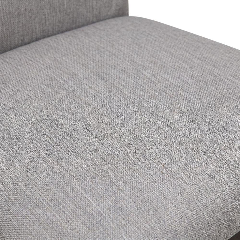 Polyester Upholstered Farmhouse Dining Chair, Espresso Legs, Taupe, Set of 2
